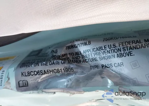 2017 Chevrolet Spark 1Lt Cvt z USA, uszkodzony, nr VIN KL8CD6SA5HC811905